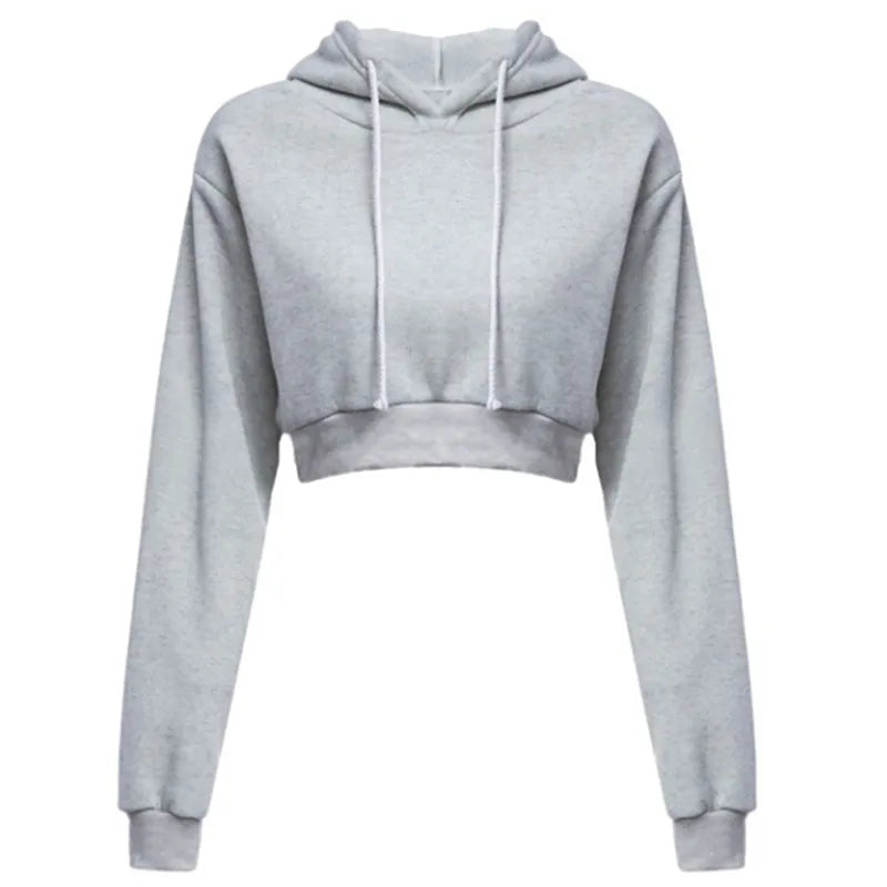 Solid Crop Hoodie