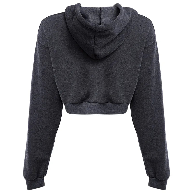 Solid Crop Hoodie