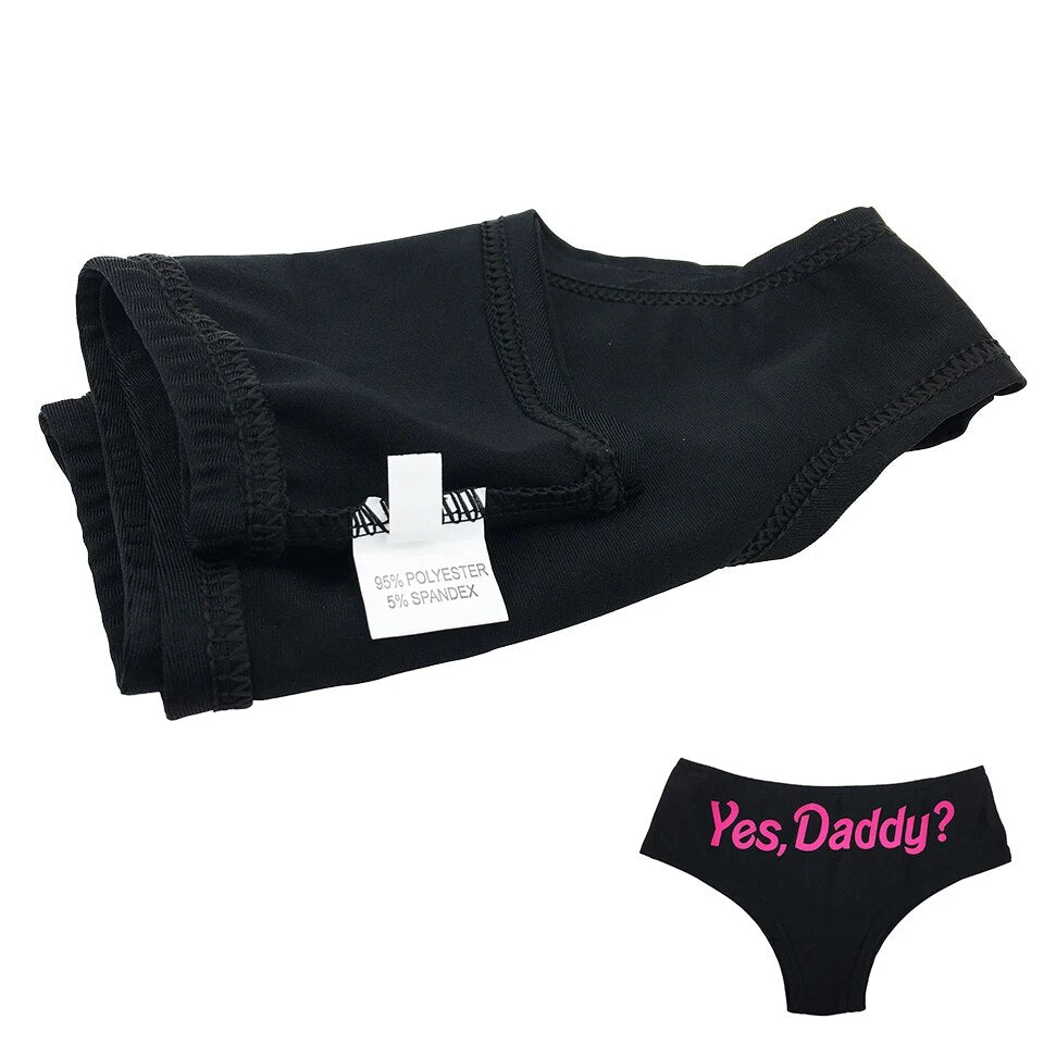 Yes Daddy Letter Printed Women's Funny Lingerie