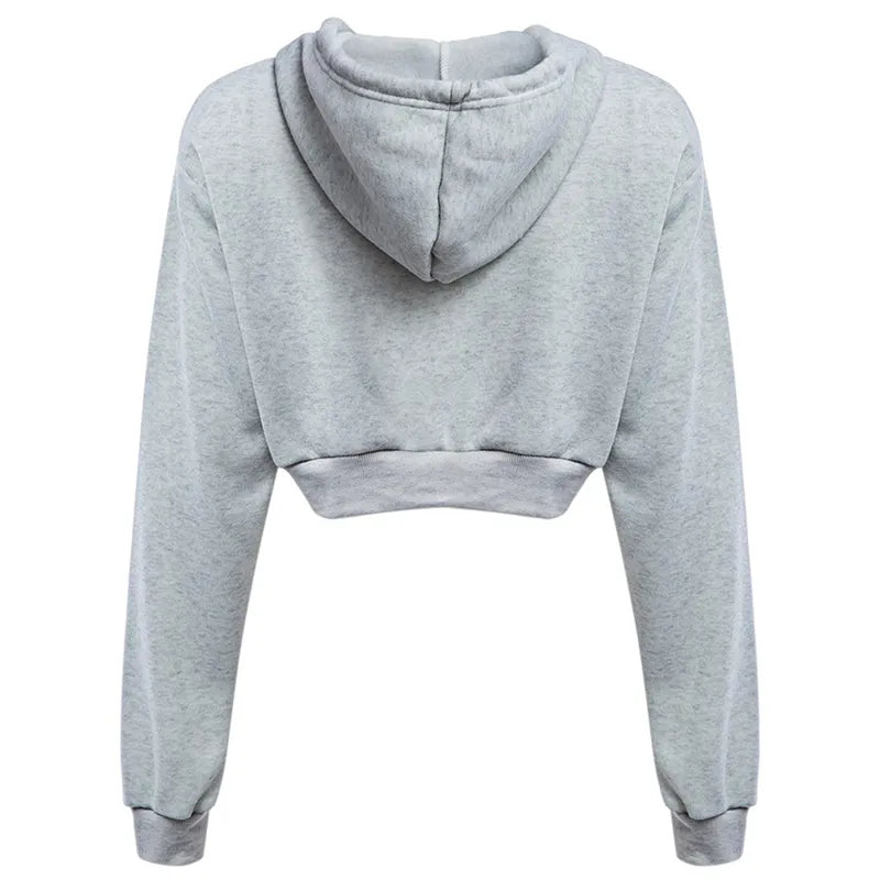 Solid Crop Hoodie