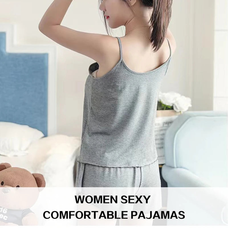 Women's Sleeveless Soft 2 Piece Pajama shorts