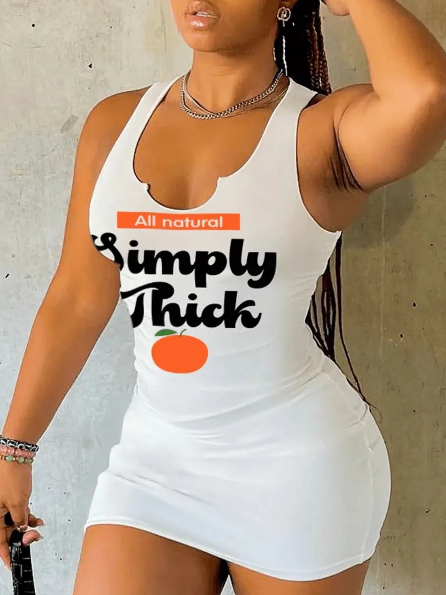 Simply Thick Letter Print Dress