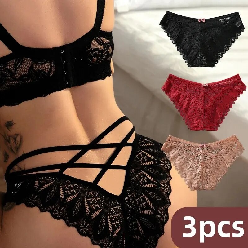 3Pcs Women's Low Waist Comfort Solid Color Panties