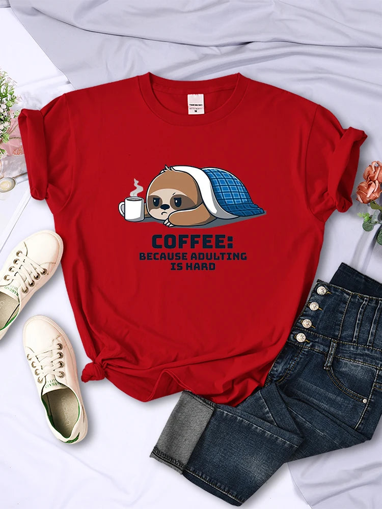 Cute Sloth Because Adulting Is Hard T-Shirt