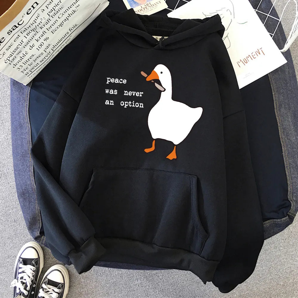 Peace Was Never An Option Goose Hoodie