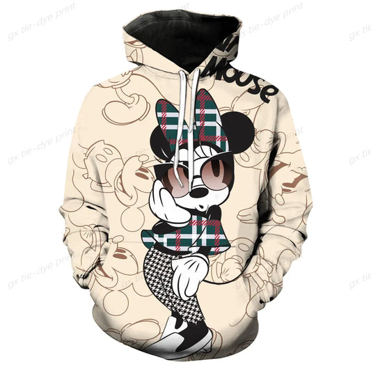 Women Sweatshirt Jacket Clothes Hoodies Women's Pockets Long Sleeve Pullovers Disney Minnie Mickey Mouse Female Tops
