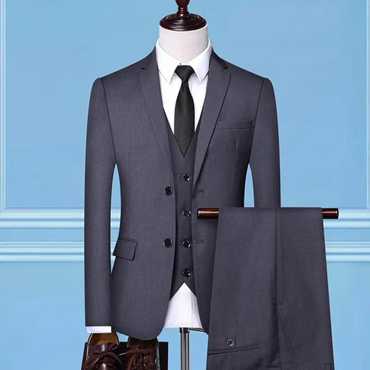 Men's Formal Business 3 Piece Set Coat Suit