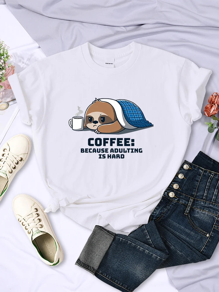 Cute Sloth Because Adulting Is Hard T-Shirt