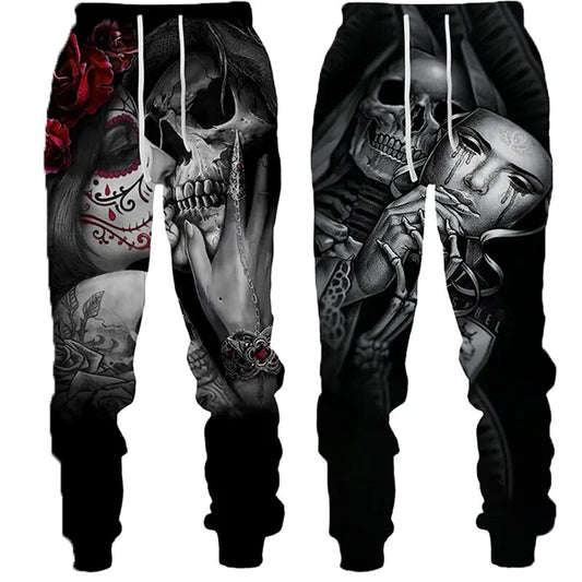 Punk Style Skull Printed Pants
