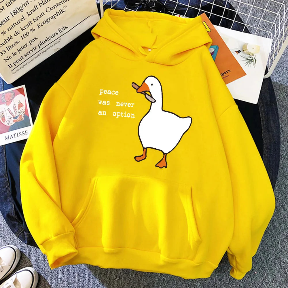 Peace Was Never An Option Goose Hoodie