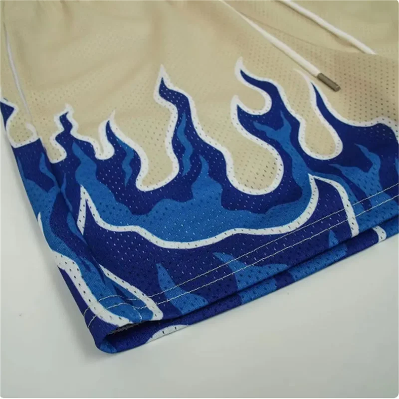 Men's Baggy Flame Print Fashion Shorts