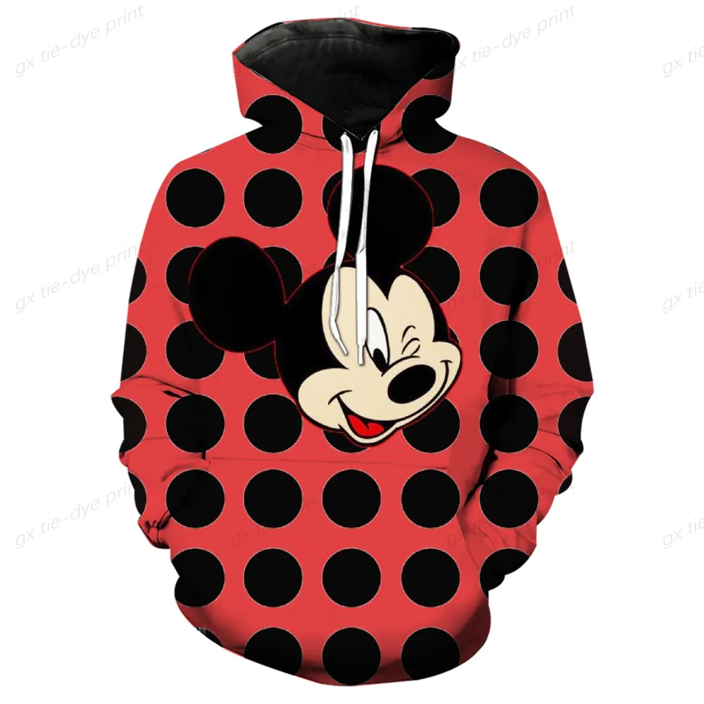 Women Sweatshirt Jacket Clothes Hoodies Women's Pockets Long Sleeve Pullovers Disney Minnie Mickey Mouse Female Tops