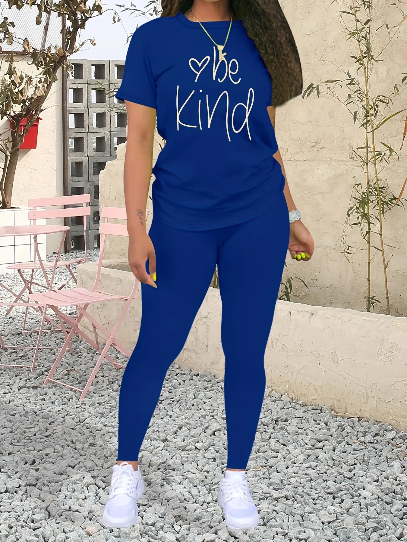 Women's Be Kind Printed T-Shirt Tracksuit