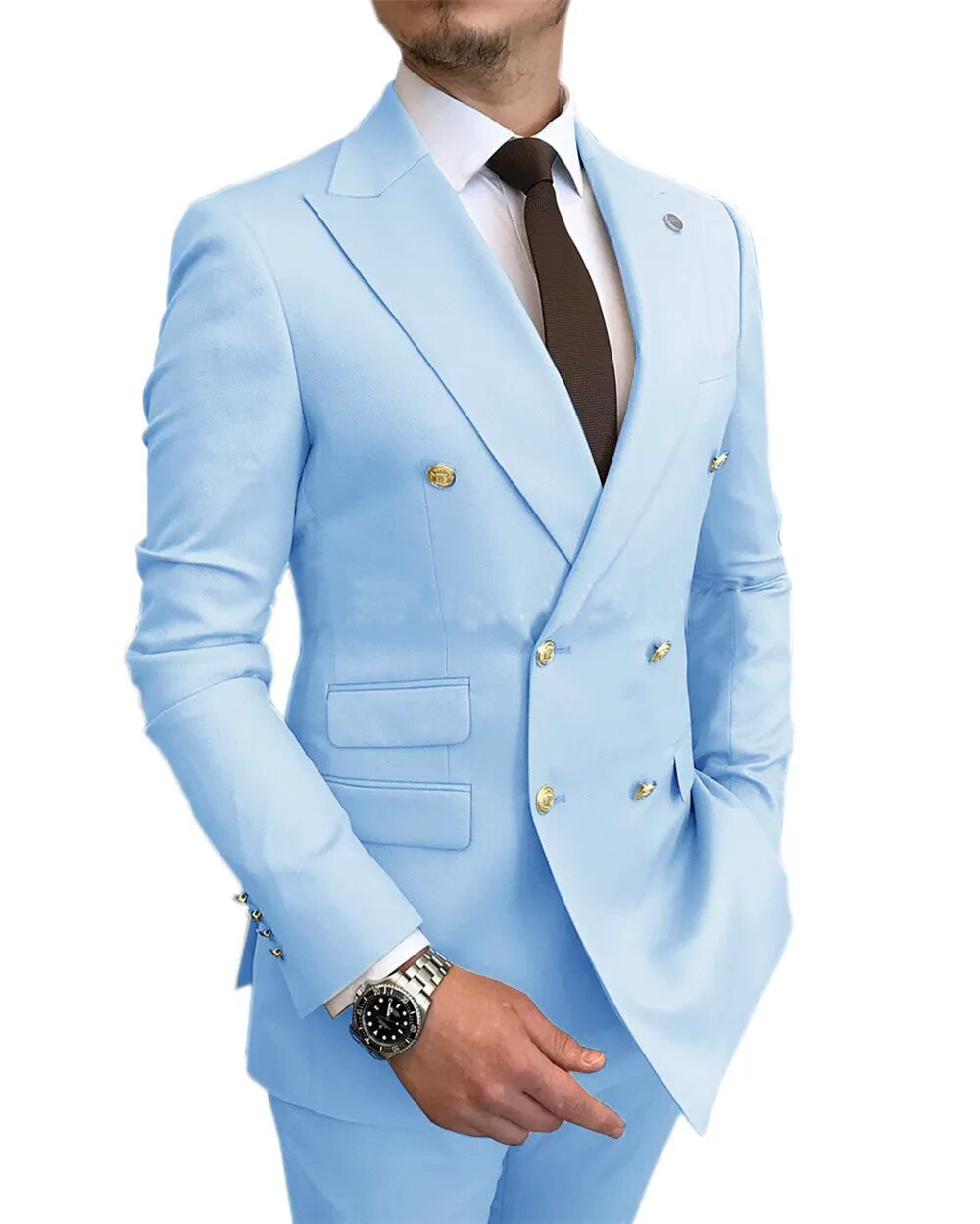 Men's Royal Blue 2 Piece Fashion Formal Suit Slim Fit Two Button Business  Suit -  Finland