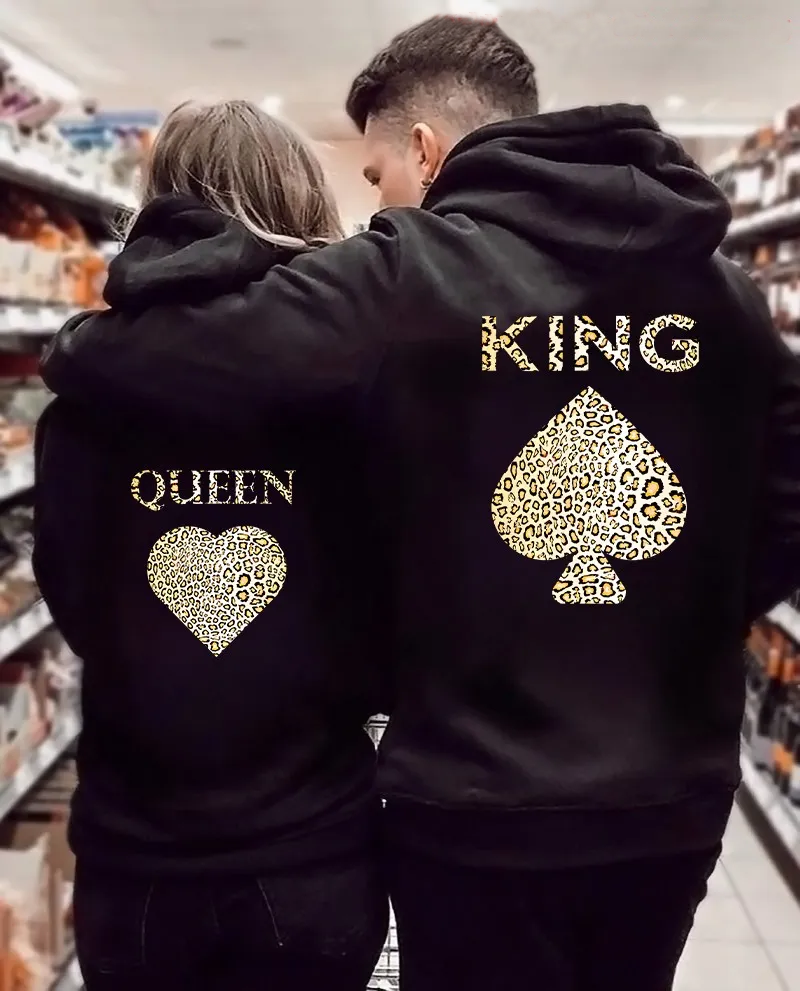 King Queen Printed Couples Sweatshirt