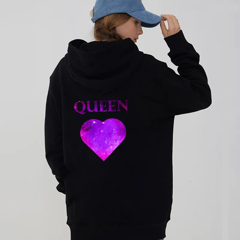 King Queen Printed Couples Sweatshirt