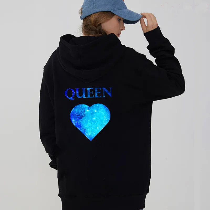 King Queen Printed Couples Sweatshirt