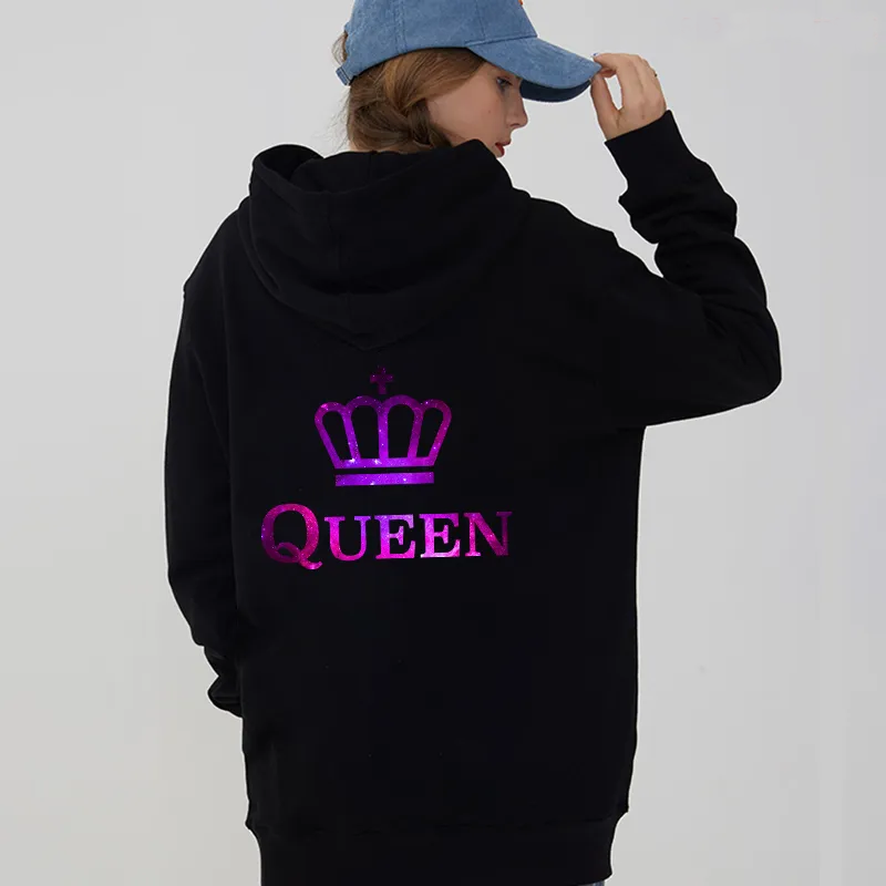 King Queen Printed Couples Sweatshirt