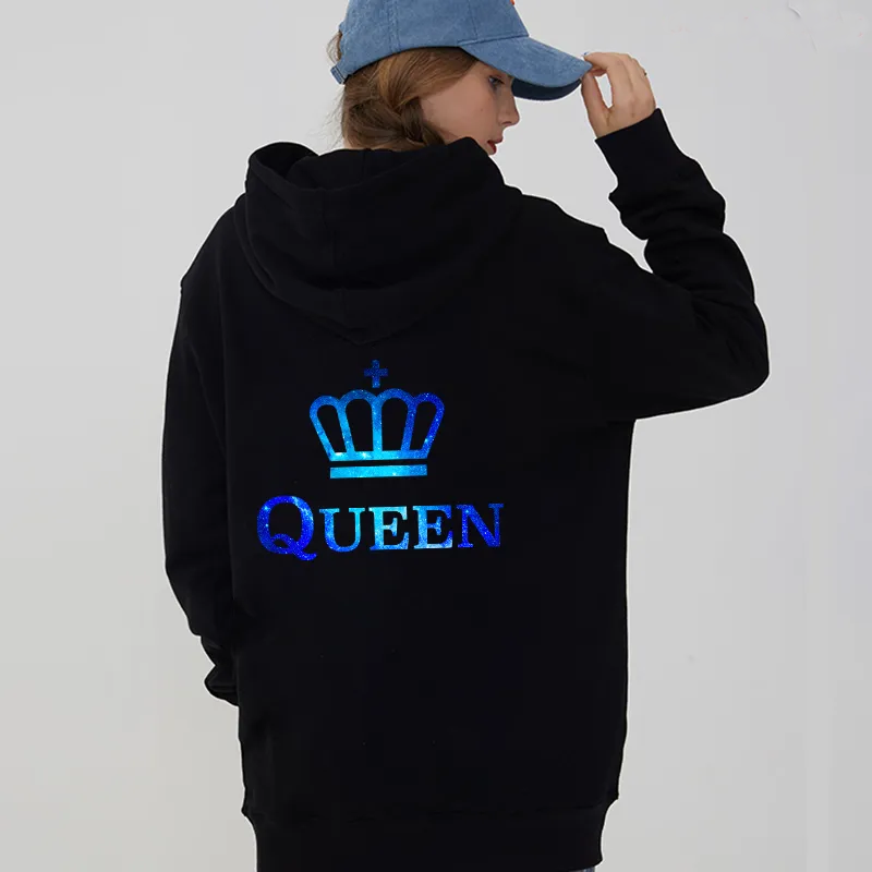 King Queen Printed Couples Sweatshirt